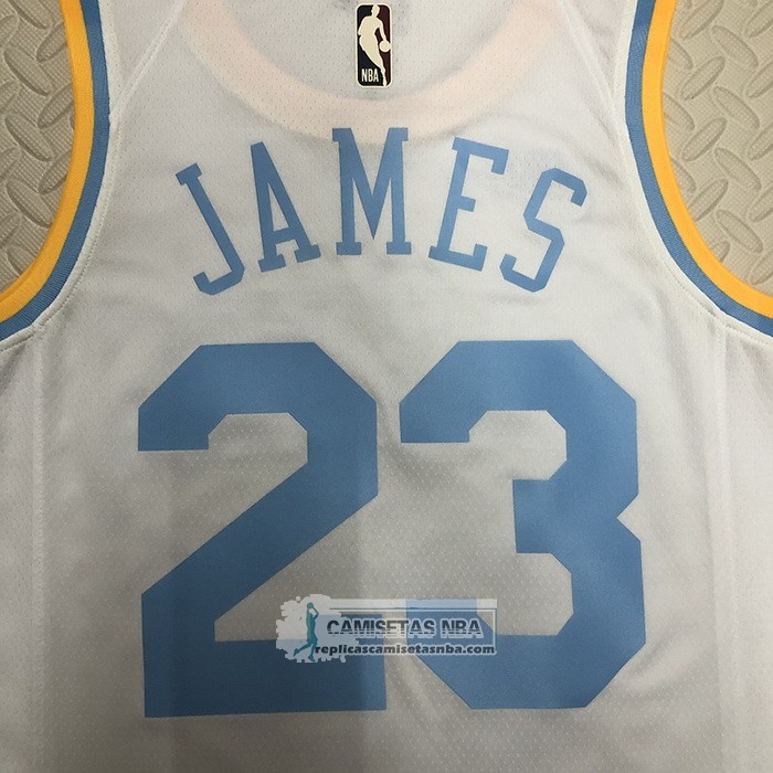 Camiseta Los Angeles Lakers LeBron James NO 23 Classic 2022-23 Blanco